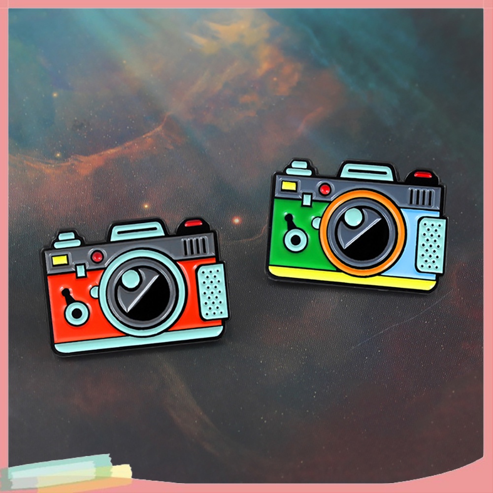 【LK】Cartoon Multicolor Camera Badge Collar Lapel Brooch Pin Clothes Decor