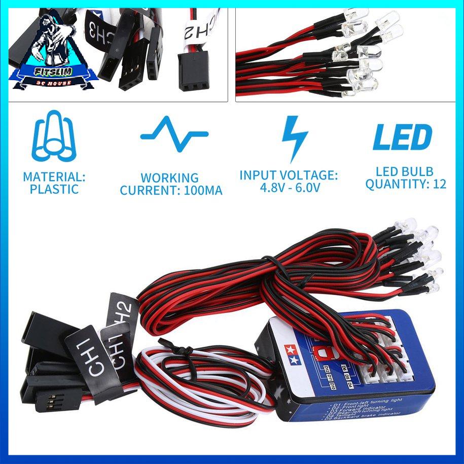 [Fit] Bộ 12 Đèn Led Phanh Tay Lái Mô Phỏng Flash Cho Xe Hơi 1/10 Rc [S/22]