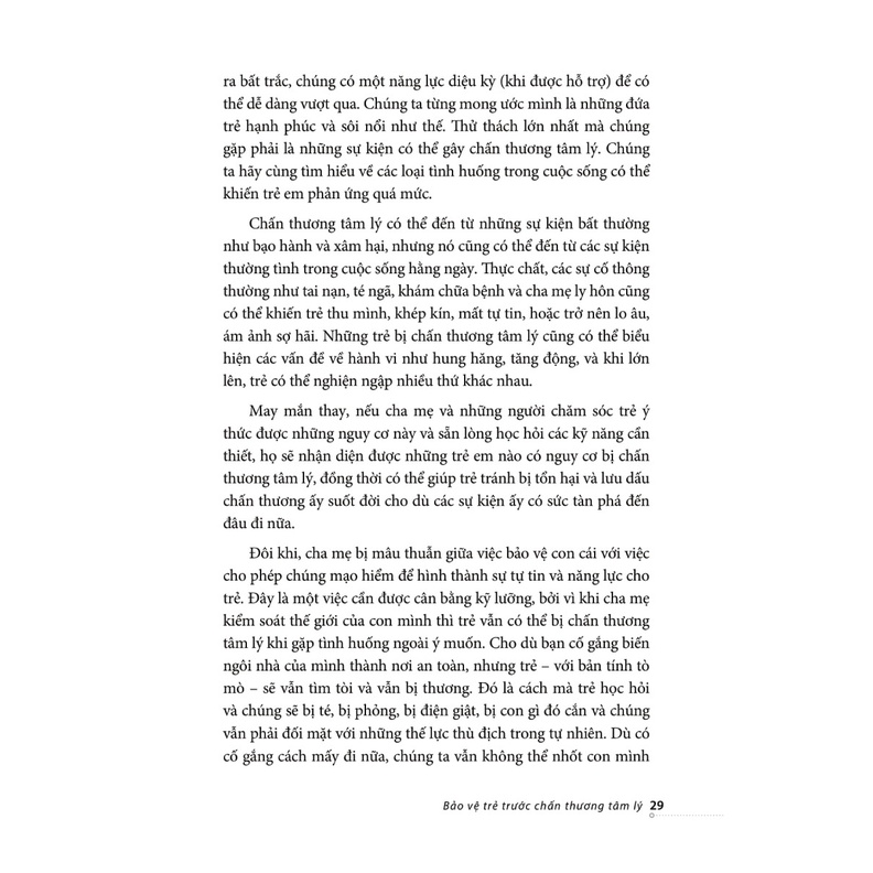 Sách - Bảo Vệ Trẻ Trước Chấn Thương Tâm Lý - SGB