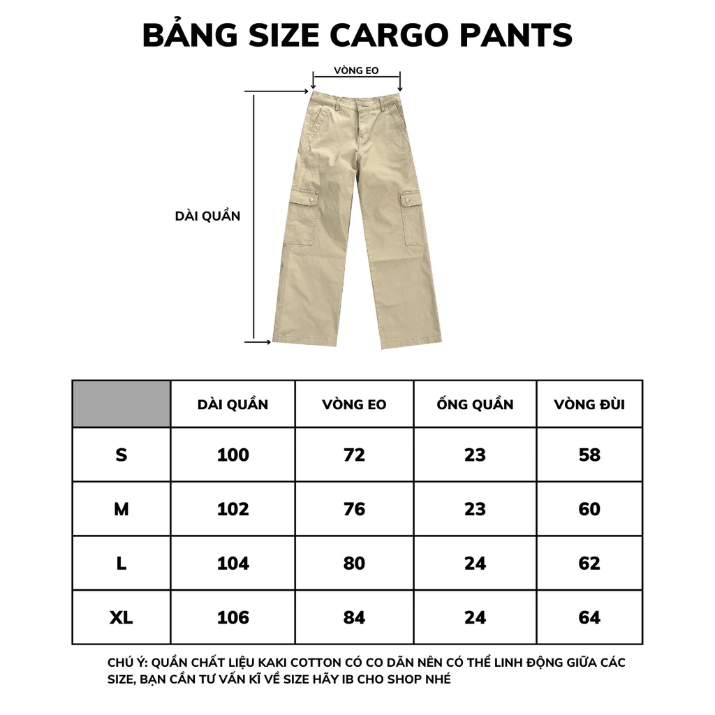 Quần cargo pants KAWSTEE vải kaki cotton co dãn ống suông nhiều màu | BigBuy360 - bigbuy360.vn