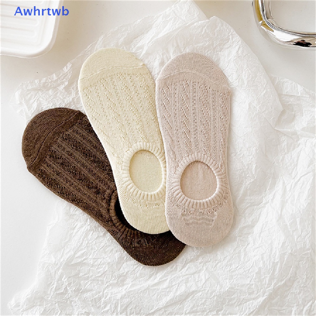 Vớ Thuyền Bằng Silicon Màu Trơn Phối Lưới Thoáng Khí Chống Trượt Thời Trang Mùa Hè Cho Nữ Mới