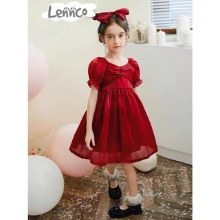 Đầm đỏ tơ sống Lennco 1-10 tuổi