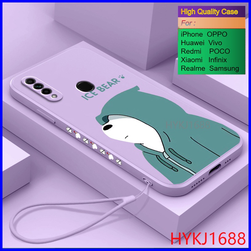 Ốp lưng OPPO A31 2020 Ốp Điện Thoại tpu Silicon Hình Gấu Và Mũ Cho OPPO A31 2020 HBX