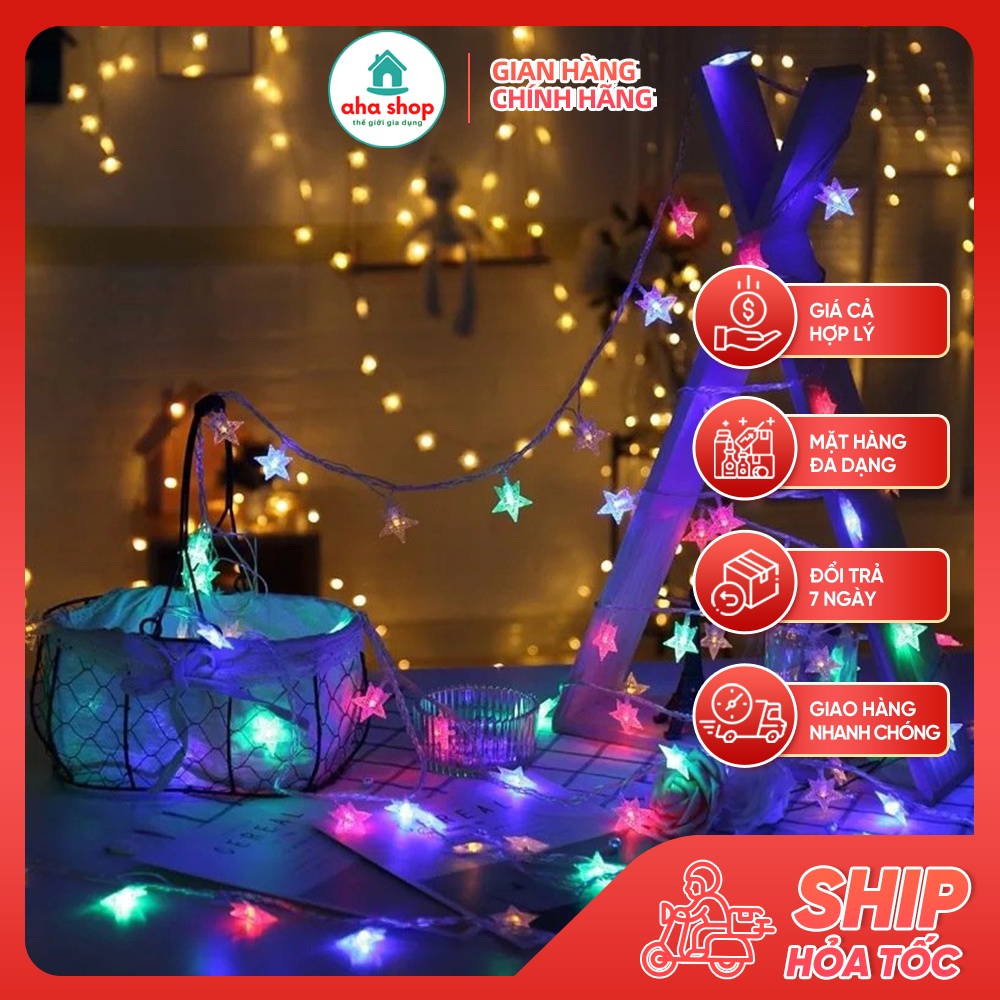 Dây Đèn Led Trang Trí Cherry Ball Bóng Tròn,Hình Ngôi Sao 1,5m,2.5m Dùng Pin Trang Trí Nhà Cửa,Quán Cafe Đẹp Mắt
