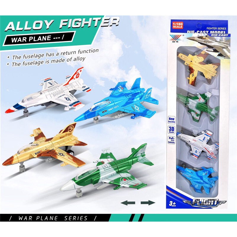 BỘ MÁY BAY MÔ HÌNH KIM LOẠI MÁY BAY CHIẾN ĐẤU CHẠY ĐÀ