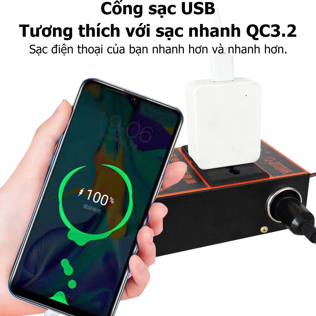 Bộ chuyển đổi điện 12v sang 220v,Biến điện 12v ra 220v xe ô tô,Inverter 12v to 220v sin chuẩn 1500w,Ổ Cắm Máy Biến Áp | BigBuy360 - bigbuy360.vn
