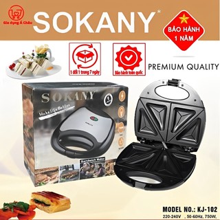 Máy nướng bánh mỳ Sokany KJ-102, nướng bánh trong 5p
