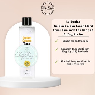 Nước hoa hồng làm sạch, cân bằng dưỡng ẩm da labonita golden cocoon toner 340ml