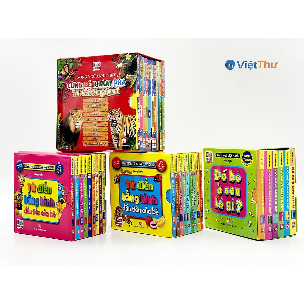 Sách - Combo Trọn Bộ 4 Hộp Từ Điển Bằng Hình Đầu Tiên Của Bé ,Đố Bé ở Sau Là Gì ( Bìa Cứng )