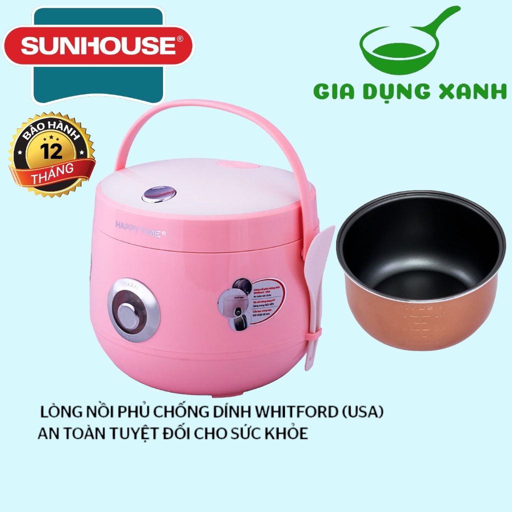 Nồi cơm điện SUNHOUSE Happytime HTD8521P-2022 1.8 Lít, lòng nồi chống dính