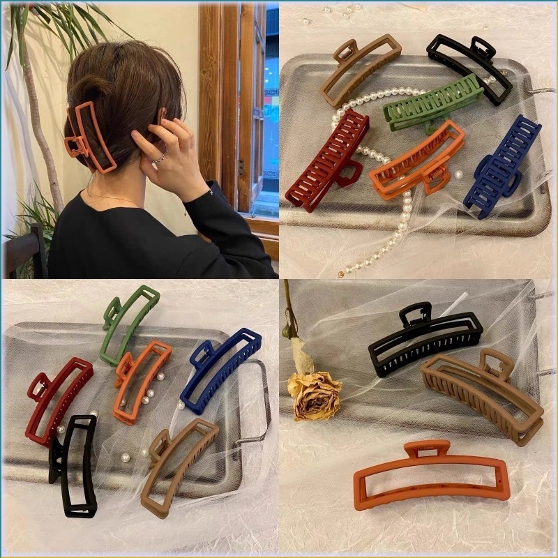 Kẹp Tóc Hình Cá Mập Màu Đen Nhám Phong Cách Hàn Quốc Cho Nữ