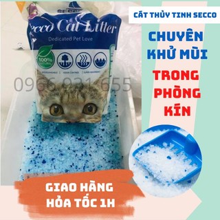 Cát Vệ Sinh Thủy Tinh Secco Cho Mèo Chuyên Khử Mùi Hôi Trong Phòng Kín 5L