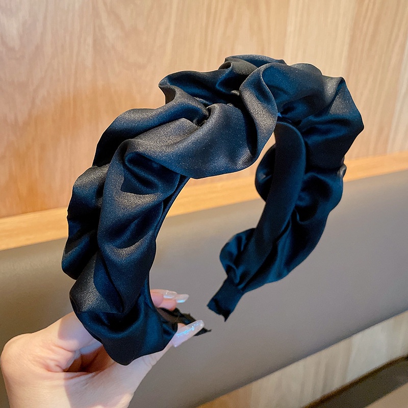 Băng Đô Nhung Mềm Mại Màu Đen Phong Cách Retro Thời Trang Cho Nữ