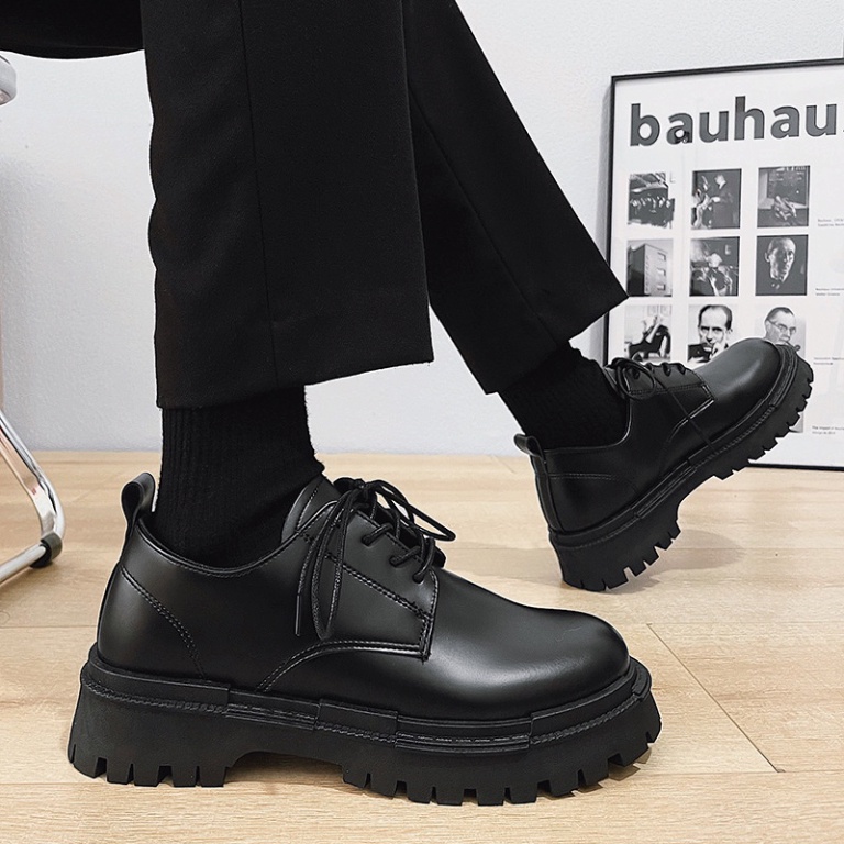 ✔️Giày nam bốt da cổ lửng buộc dây, giầy boot Hàn Quốc dr martens ulzzang thời trang đế tăng chiều cao N5