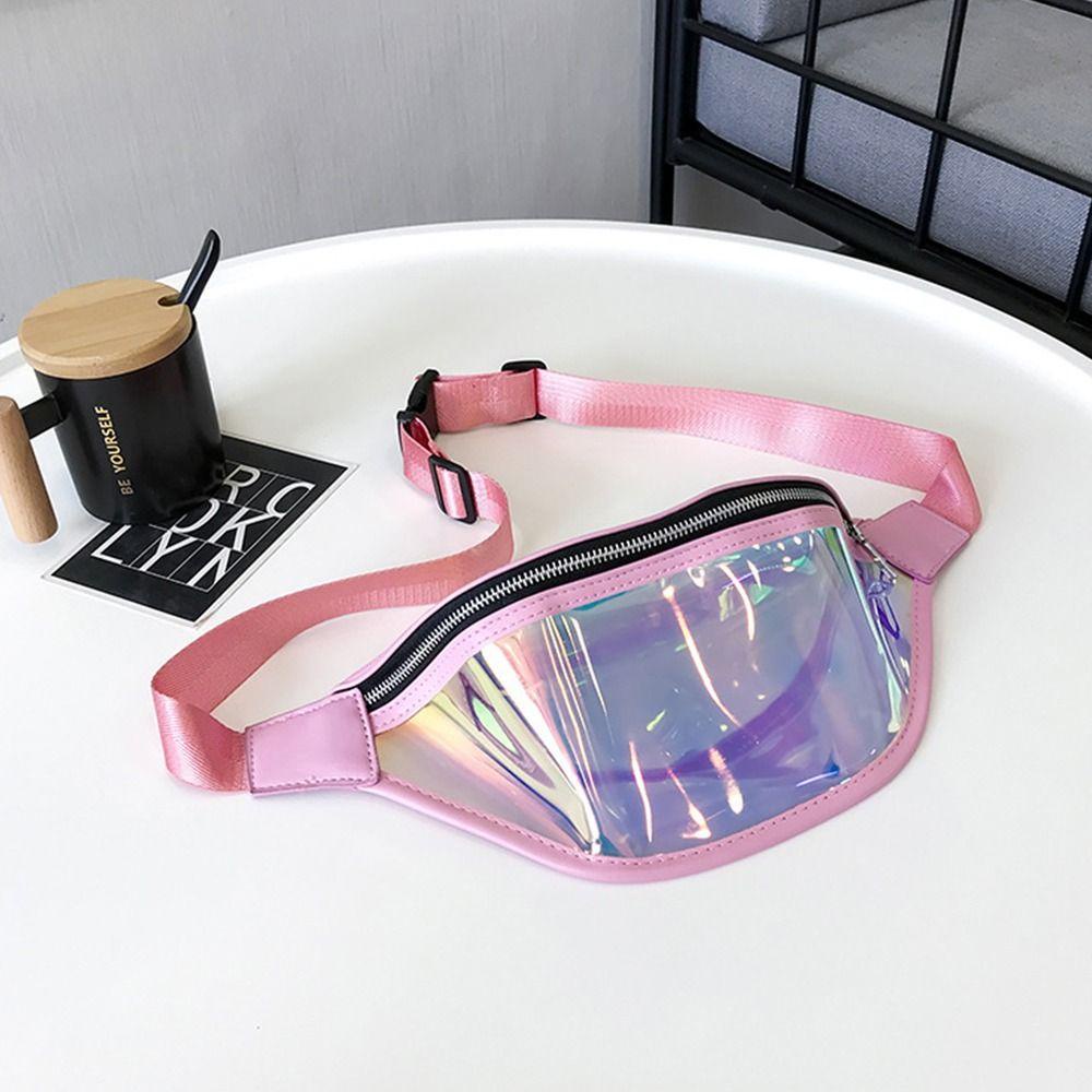 Mih Túi Đeo Thắt Lưng Màu Laser Trong Suốt Phong Cách Punk