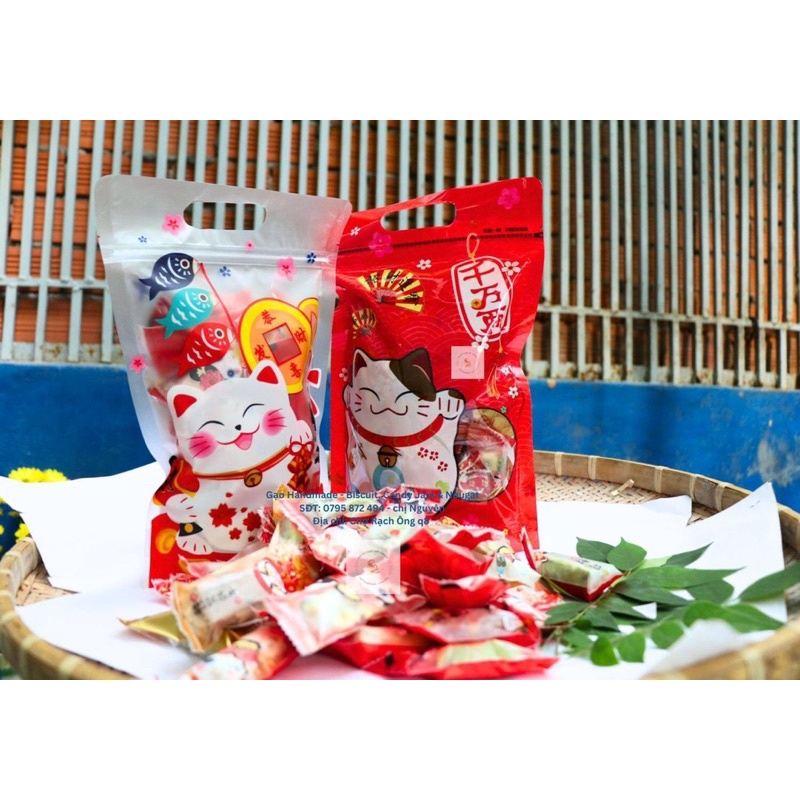 Kẹo Nougat - kẹo HẠNH PHÚC ( TÚI ZIP MIX 4 VỊ ) trọng lượng 500gam