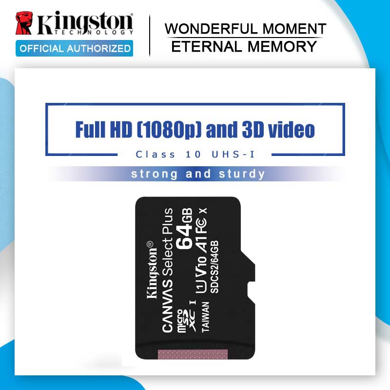 KINGSTON Thẻ Nhớ 256GB C10 Micro SD 32GB 16GB 64GB 128GB Class 10 U1 Dành Cho Điện Thoại Thông Minh / Máy Tính