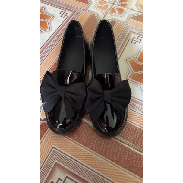 Giày oxford nữ thắt nơ chất da bóng dễ phối đồ BB-0201
