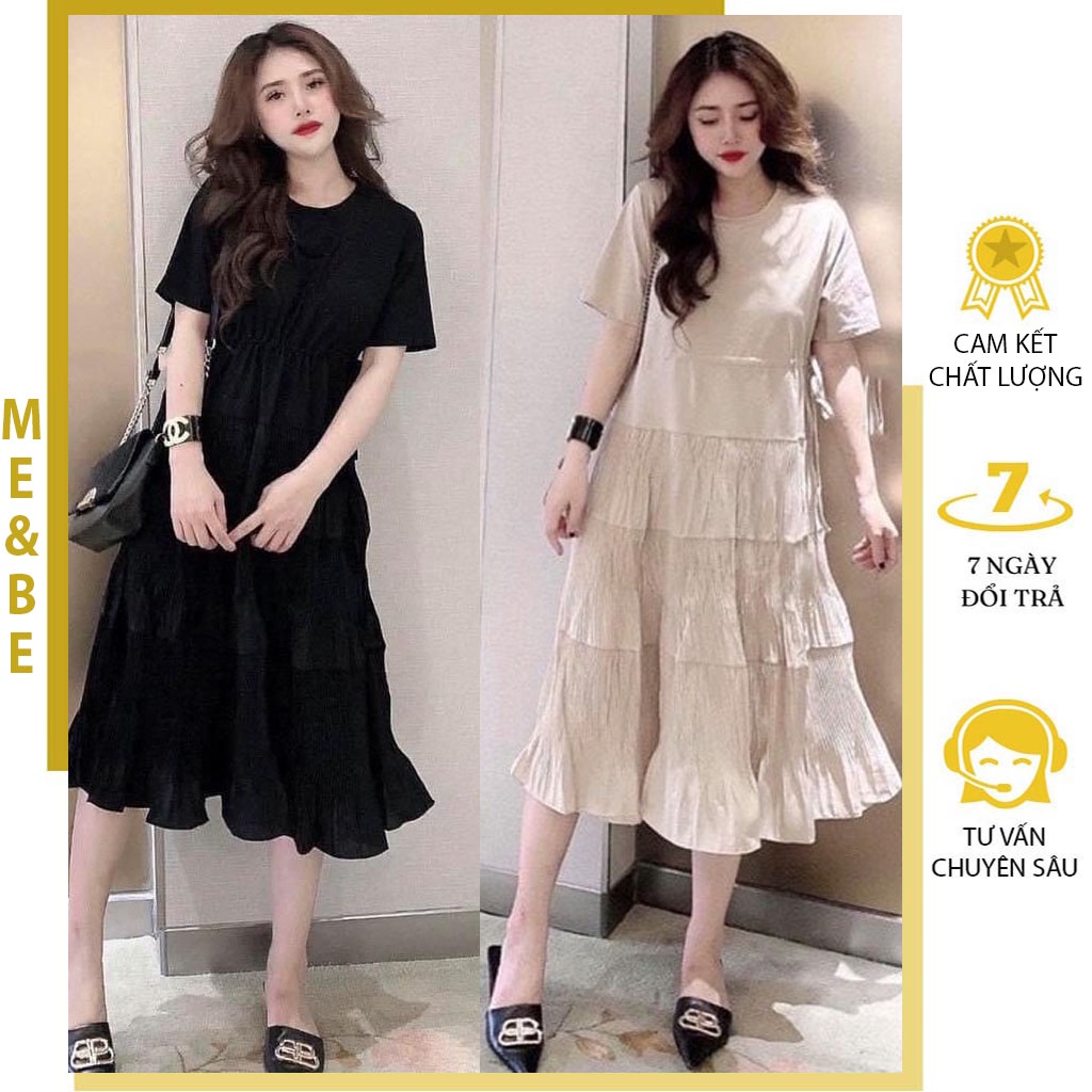 ĐẦM BẦU BABYDOLL BIGSIZE CHẤT THUN COTTON PHA VOAN ĐẸP - VÁY BẦU XINH HÀNG THIÊT KẾ PHONG CÁCH HÀN QUỐC