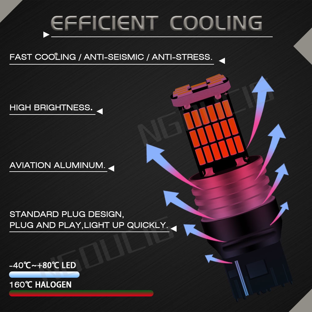 1 Đèn LED T15 T20 7440 7443 1156 BA15S 1157BAY15D 45SMD LED Tự Động Làm Đèn Phanh Xe Hơi