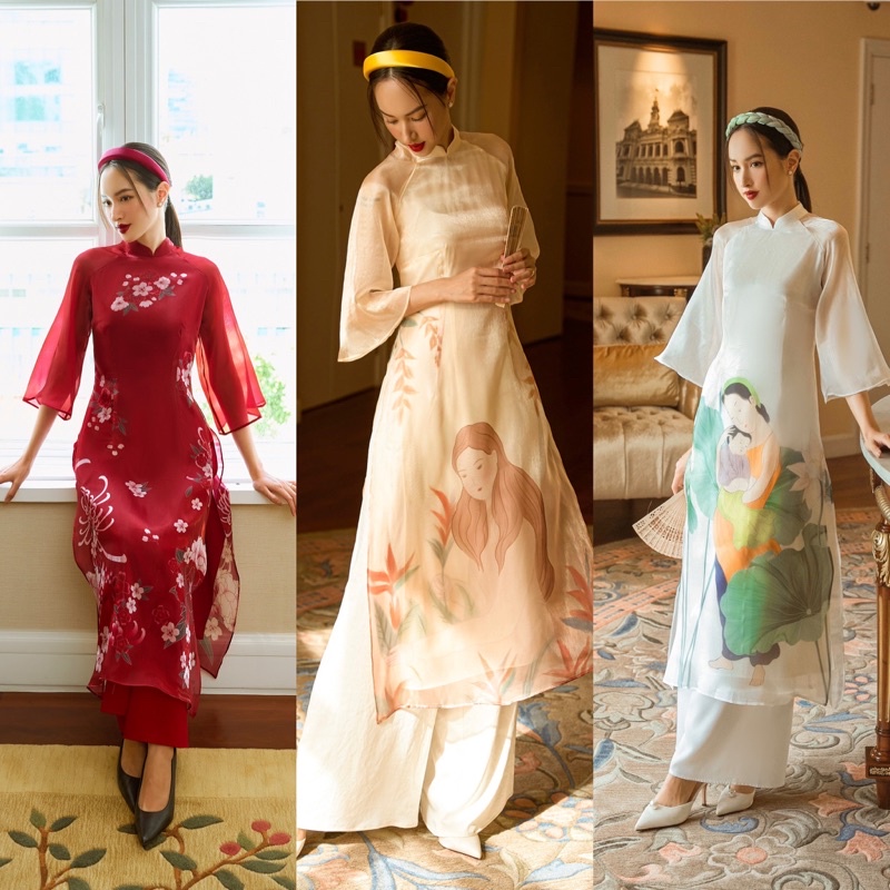 áo dài tơ ánh kim Châu kê - Nguyệt Lý - Mộc Khuê