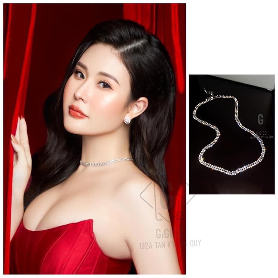 Chocker vòng cổ 2 line đính đá thời trang
