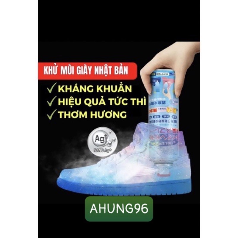 Chai xịt khử mùi giày đa năng, khử mùi hôi giày, chân, tất, tủ giày lâu năm bằng tinh chất nano bạc