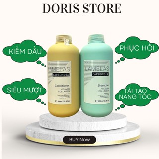 Dầu Gội Xả LAMELAS CARBONDEX Kiềm Dầu Phục Hồi Tóc Siêu Mềm Mượt Siêu Lưu Hương 500ml*2 Chính Hãng