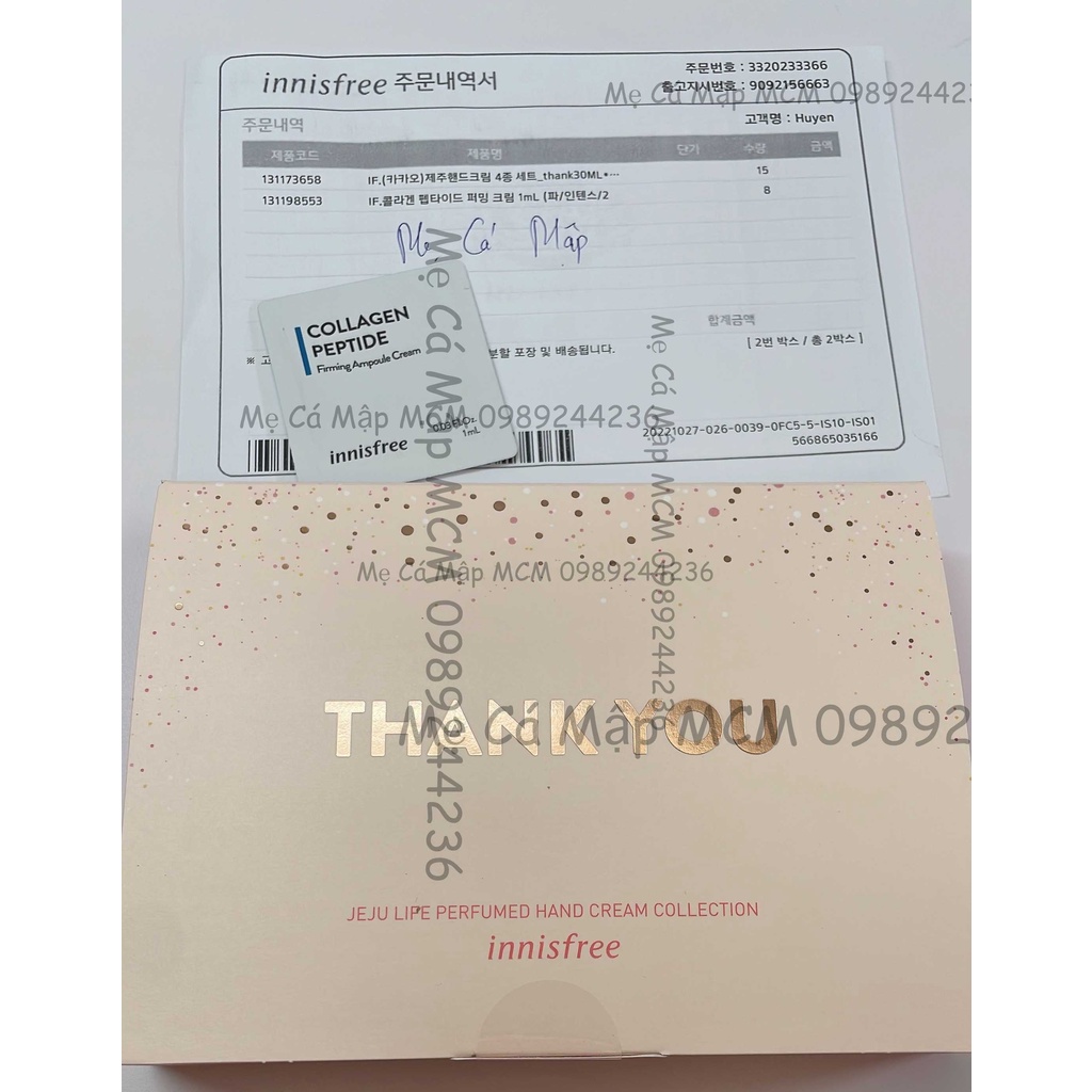 Sét 4 kem dưỡng tay Innisfree Thankyou và happybirthday