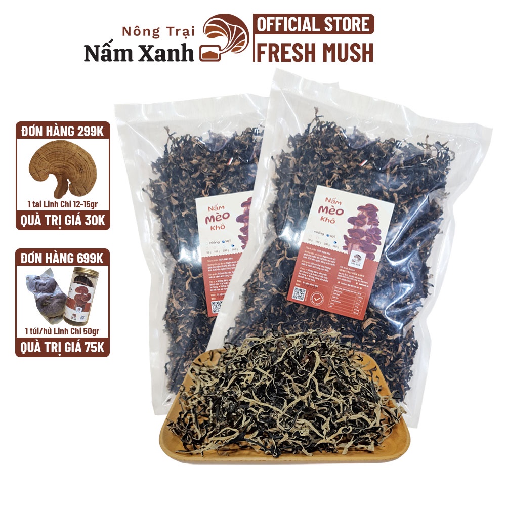 Nấm Mèo Sợi 50gr 100gr 200gr (Mộc Nhĩ Thái Sợi) Giòn Dai Ngon Sạch - Nông Trại Nấm Xanh