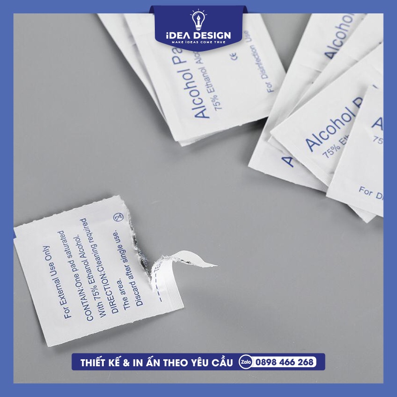 Bông tẩm cồn lau móng tay, miếng bông tẩm cồn Alcohol Pad dùng cho y tế, nail, điện thoại, mắt kính...