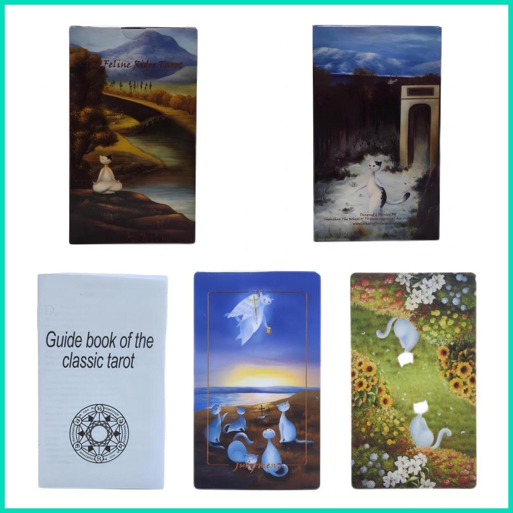 Bộ Bài tarot the feline rider Phiên Bản Tiếng Anh Vui Nhộn 78 Lá