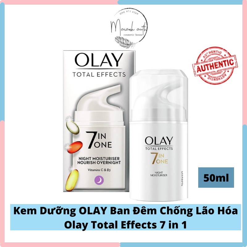 Kem dưỡng face Olay 7 in 1 Night Cream kem dưỡng trắng da giảm lão hóa da mặt 50ml