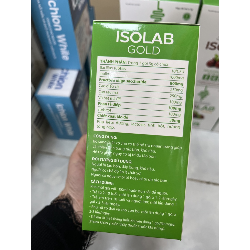 Cốm bổ sung chất xơ - Isolab Gold - Bổ sung chất xơ và lợi khuẩn giúp hỗ trợ nhuận tràng