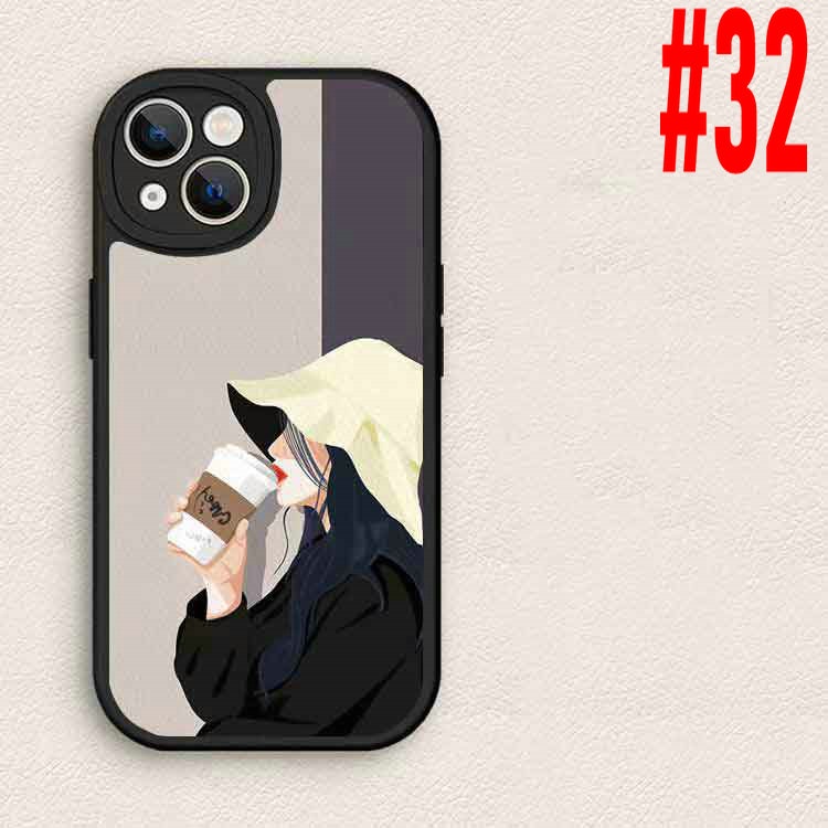 XPN| Ốp lưng Đối với iPhone 6 6s 7 8 Plus X Xr Xs Max 11 12 13 14 15 Pro Max Soft Couple Coffee Hat Boy Girls Camera Protect Phone Case