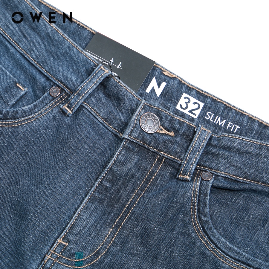 OWEN - Quần jean Slim Fit Xanh - QJSL221498