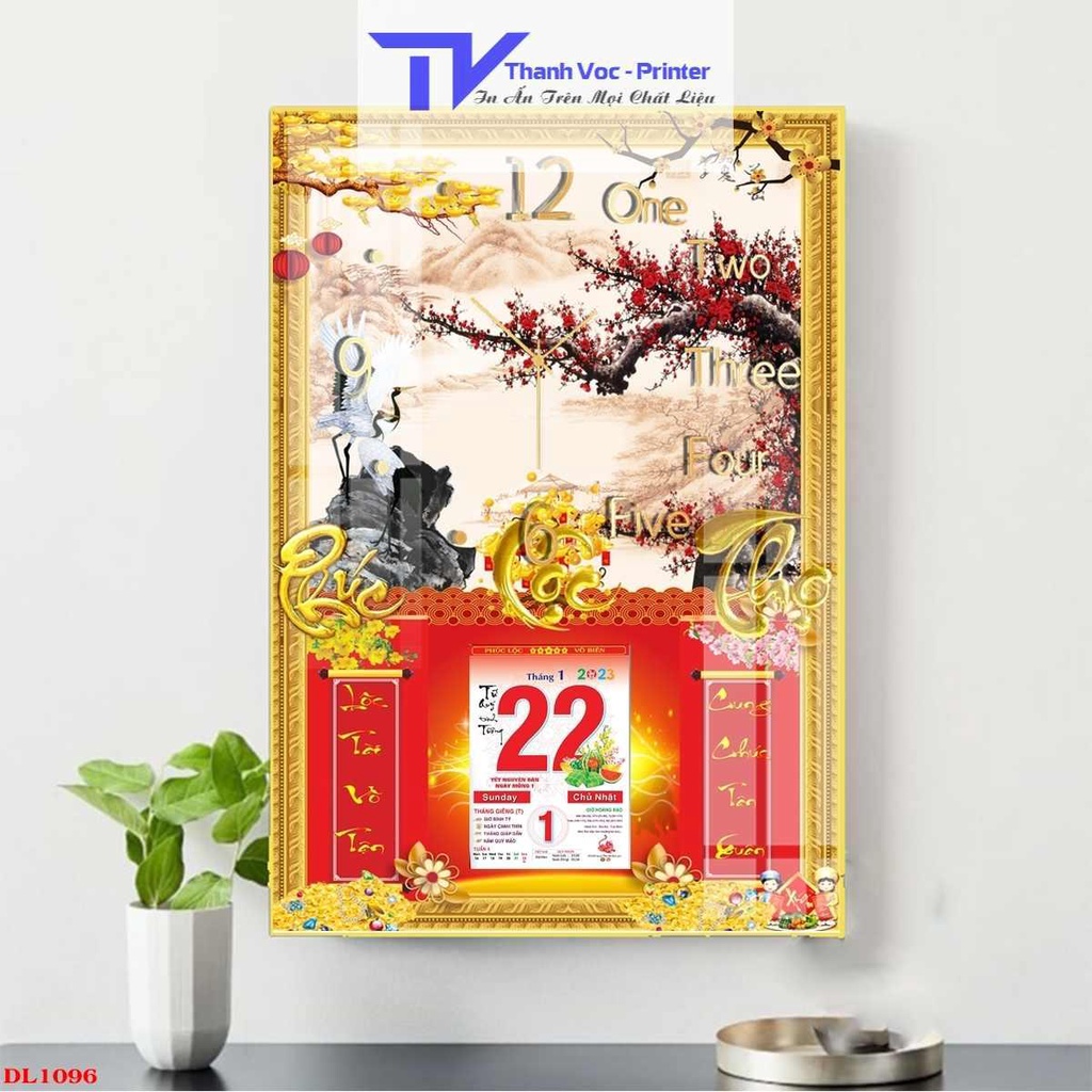 Lịch Tết Cây Đồng Tiền,Hoa Mai 2023 Nhiều Mẫu KT 40x60cm Độ Dày 10mm