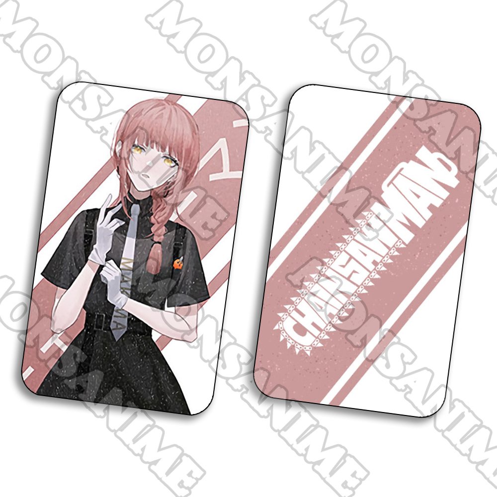 Ảnh card bo góc in hình CHAINSAW MAN Thợ săn quỷ ver Dạ Quang thẻ bo viền 5*8cm chibi sưu tầm 1 tấm