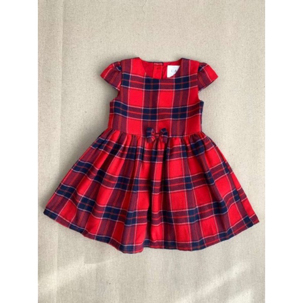 Váy bé gái kẻ đỏ C&A