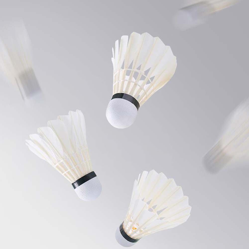 12Pcs BAISD Badminton Shuttlecock Board White Goose Feather Flying Stability Durable Shuttlecock Ball Feather Shuttlecock Indoor