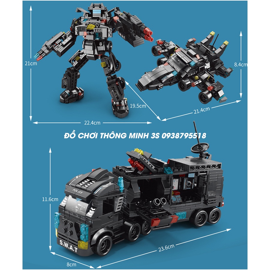 Đồ chơi lắp ráp bé trai: Mô hình lắp ráp tàu chiến, lắp ráp xe cảnh sát robot, tàu vũ trụ