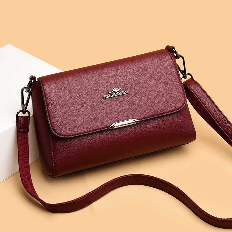 Túi Đeo Chéo Da Mềm Hình Vuông Màu Trơn Thời Trang 2022 Cho NữTúi Xách Phong Cách Đường Phố Cho Mẹ Và Bé