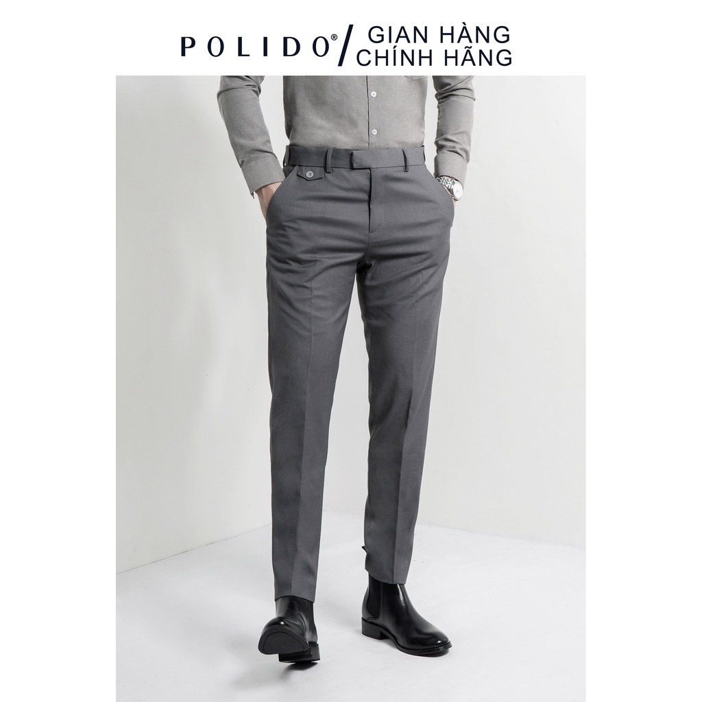 Quần tây nam cạp trượt polido chất liệu cotton co giãn,thoải mái kiểu dáng lịch lãm slimfit tinh chỉnh phù hợp dễ phối