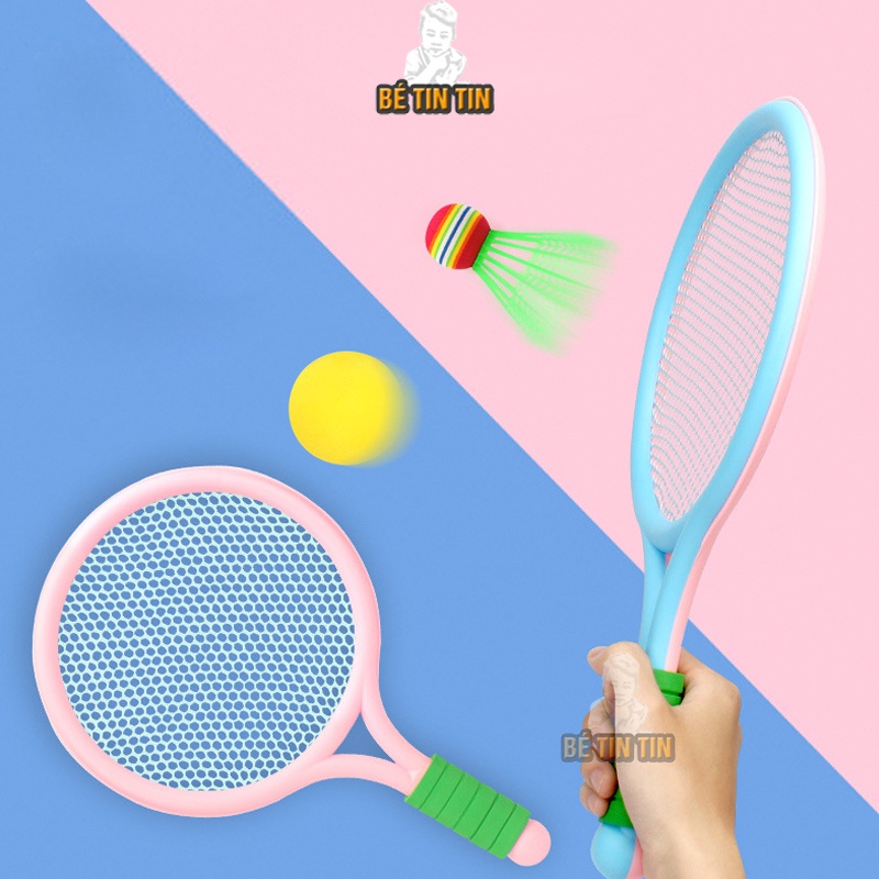 Vợt Đánh TENNIS Kèm 1 Quả Bóng Tennis Và 1 quả cầu lông Cho Bé - Vợt cầu lông trẻ em- Đồ Chơi TinTin