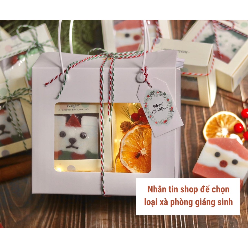 Set quà tặng Giáng Sinh tặng người yêu, gia đình,.. - Xà phòng thiên nhiên/Muối ngâm chân - Kèm phụ kiện trang trí