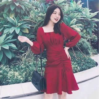 ĐẦM TAY DÀI RÚT NHÚNG - BAOLOC DRESS
