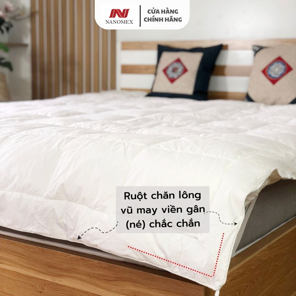 Ruột chăn lông vũ Microfiber Hàn Quốc chuyên dùng cho các khách sạn 4-5 sao Nanomex siêu nhẹ, mềm mại, an toàn cho da