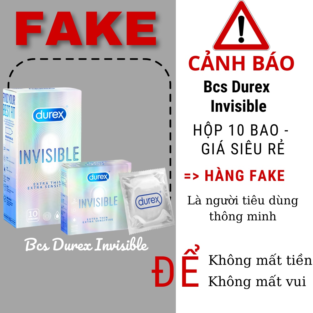 Bao cao su Durex Invisible siêu mỏng vô hình tạo cảm giác chân thực  CHE TÊN SP