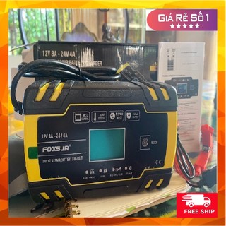 Sạc bình ắc quy foxsur 12v -24v-8a có khử sunfat, sac binh ac quy 24v, sac xe dap dien - sạc ắc qui 12v-24v