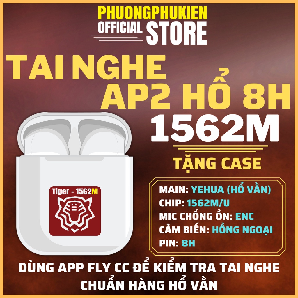 Tai Nghe Bluetooth TWS 2 Hổ 1562M - Pin 8h - Đầy Đủ Chức Năng |PHUONGPHUKIEN
